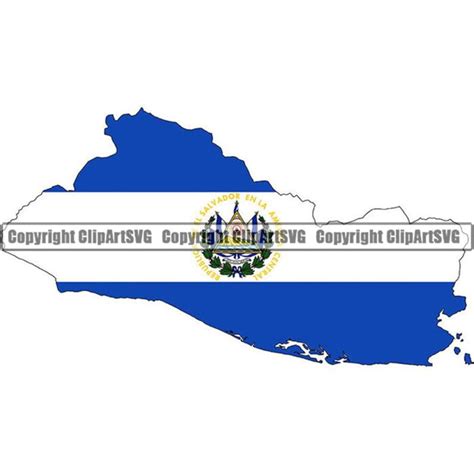 El Salvador Salvadoran Central America Country World National Nation Flag Map Logo Art Png