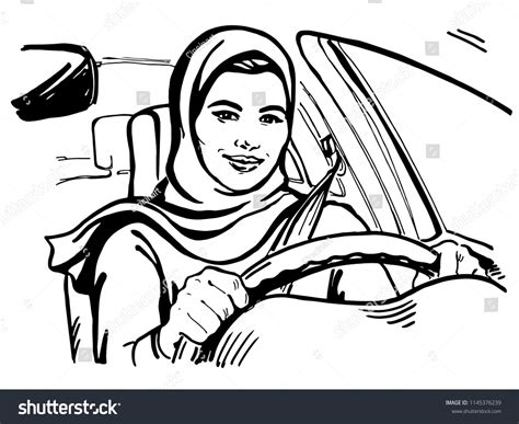 Sketching Arabian Woman Drive Car Hand เวกเตอร์สต็อก ปลอดค่าลิขสิทธิ์ 1145376239 Shutterstock