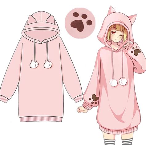 Anime Neko Atsume Lovely Cats Paw Hoodie Cosplay Costume Aumtum