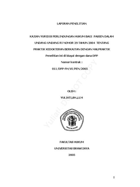 perlindungan hukum bagi pasien pdf pdf