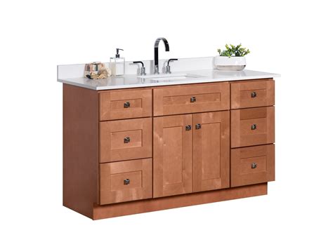 54 ̎ Single Sink Maple Wood Bathroom Vanity In Almond Broadway Vanities