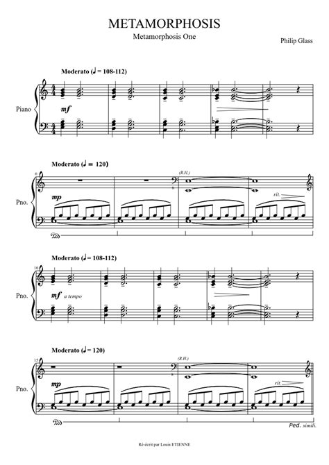 Metamorphosis One | Sheet music for Piano | MuseScore