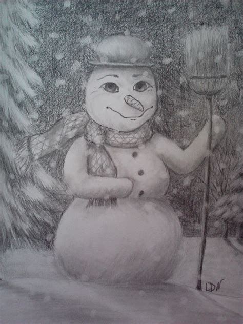 Snowman 2014 Painting Drawings Art