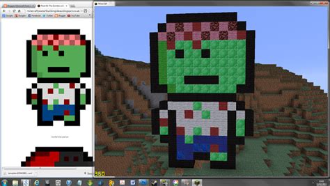 Pixel Art The Zombie Collection Minecraft Pixel Art Building Ideas