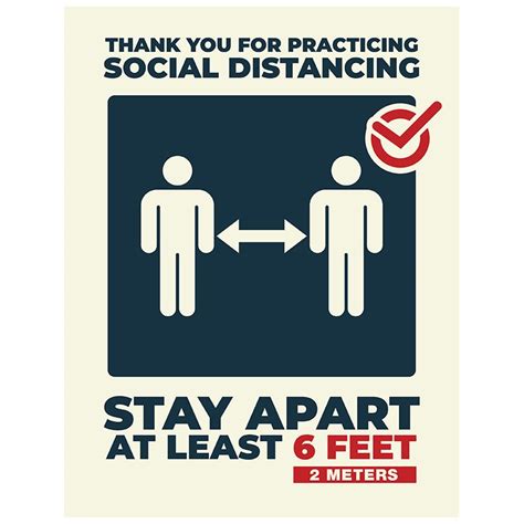 Thank You For Social Distancing Pack Of 10 Poster Sticker Sign