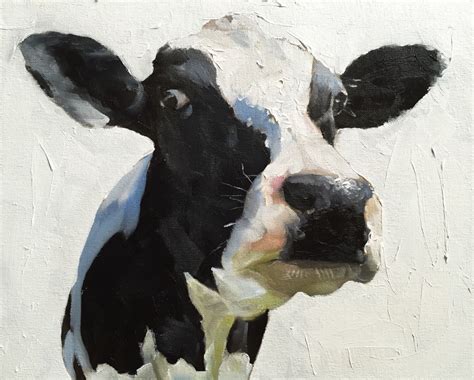 Cow Painting Cow Art Cow Print Cow Oil Painting Holstein Cow
