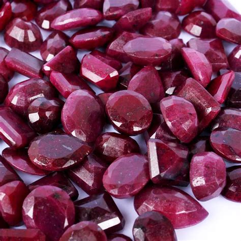Natural Ruby Gemstones Opaque Red Faceted Loose 300 Carat Lot Etsy