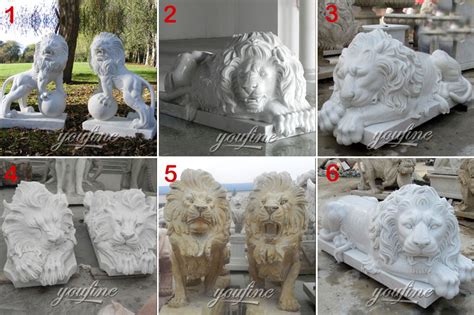Marble Big Garden Roaring Lion Statues Yard Marblebronze Lion Statues