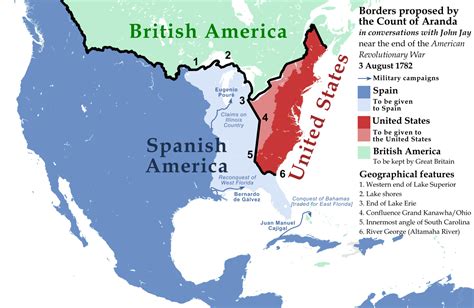 Post Revolutionary War Borders Of North America As Proposed By The