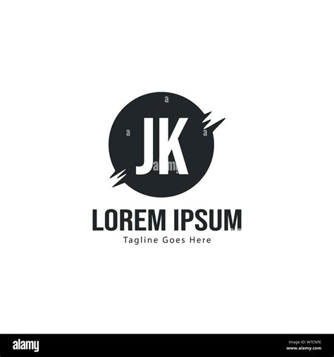 Initial Jk Logo Template With Modern Frame Minimalist Jk Letter Logo