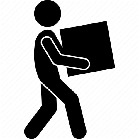 Box Carry Carrying Man Take Taking Walking Icon