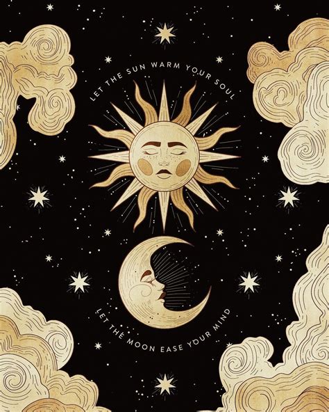 Cocorrina And Co On Instagram Illustrationartmoonmoon And Sun In 2021 Moon Art Celestial