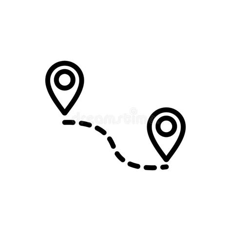 Line Pin Point Location Icon On White Background Stock Illustration