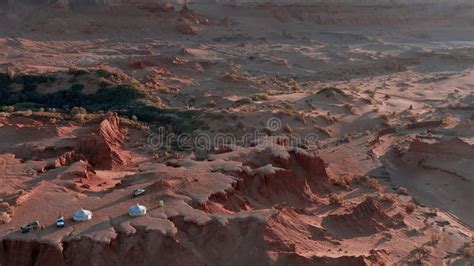Martian Landscape Flaming Cliffs Aerial View In The Gobi Desert
