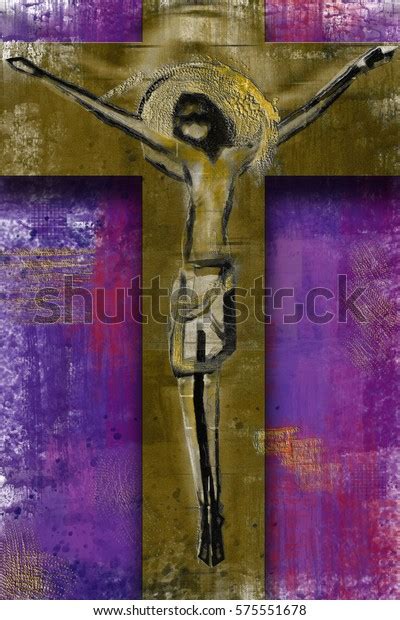 Jesus Christ On Cross Abstract Artistic Stock Illustration 575551678