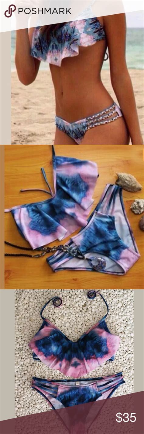 Tie Dye Bikini A Lovely Pink Blue And Purple Tie Dyed Two Piece