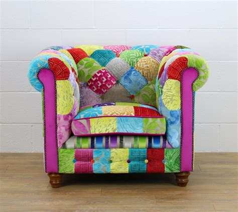 Patchwork Chesterfield Armchair Designers Guild Fabric Etsy