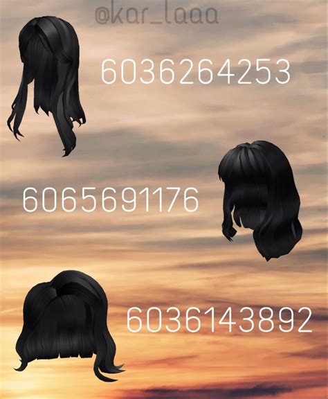 Black Roblox Hair Id Codes Bloxburg Black Hair Codes In 2021 Black