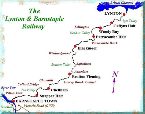 The Route Map Of The Lynton And Barnstaple Railway