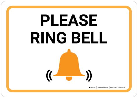 Please Ring Bell With Icon Landscape Wall Sign Creative Safety Supply