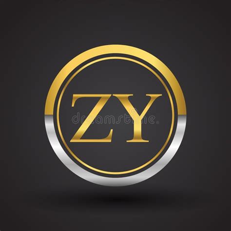 Zy Letter Logo In A Circle Gold And Silver Colored Vector Design
