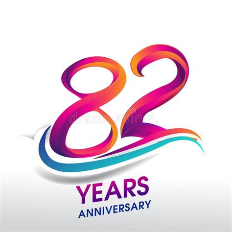82nd Years Anniversary Celebration Logo Birthday Vector Design Stock