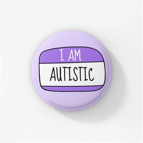 Purple I Am Autistic Badge Pin Mental Health Badge Autism Etsy