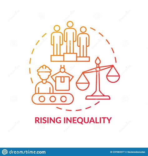 Rising Inequality Red Gradient Concept Icon Stock Vector Illustration