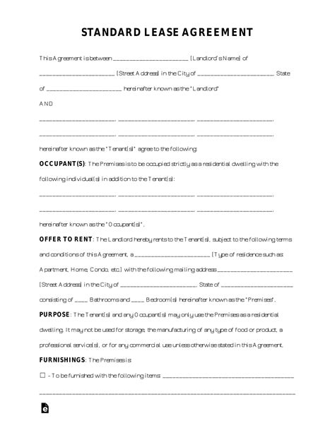Free Printable Lease Agreement