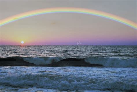 Rainbow Over The Sea Stock Photo Image Of Wave Waves 272174