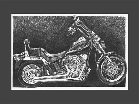Harley Davidson Drawing Example In Black And By Sonya Delaney Pencil