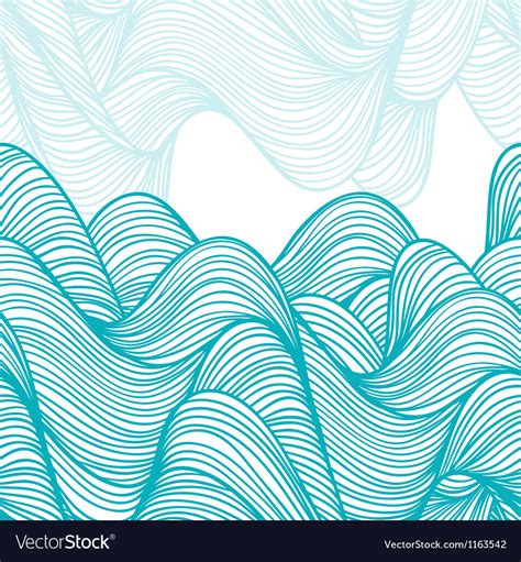 Abstract Hand Drawn Waves Background Royalty Free Vector