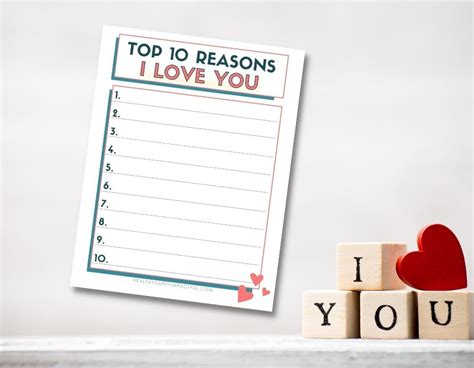 200 Reasons Why I Love You List For Adults And Kids Free Printable