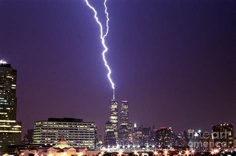 World Trade Center Lightning Full Shot Photograph By Sean Gautreaux