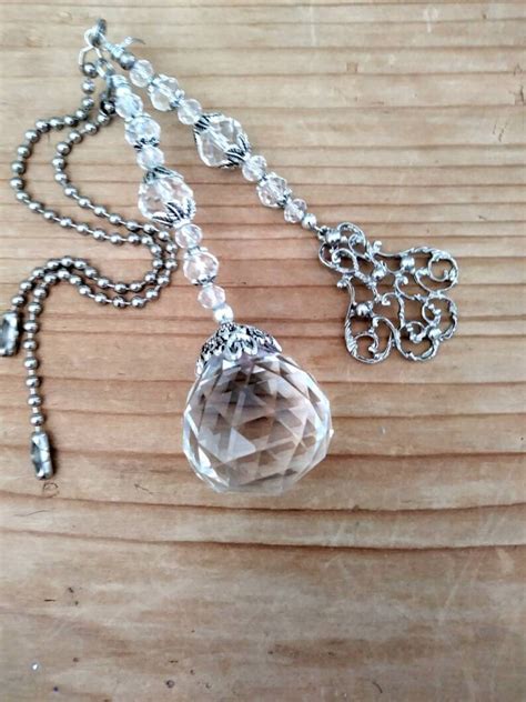 Crystal Ceiling Fan Pull Set Decorative Ball Chain Pulls Etsy