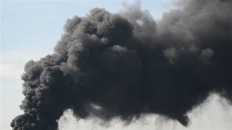 Lot Of Black Smoke From Stock Footage Video 100 Royalty Free