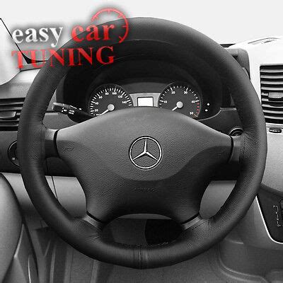 For Mercedes Sprinter Black Genuine Italian Leather Steering Wheel Cover Ebay
