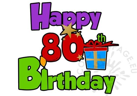 Happy 80th Birthday Greeting Card Coloring Page