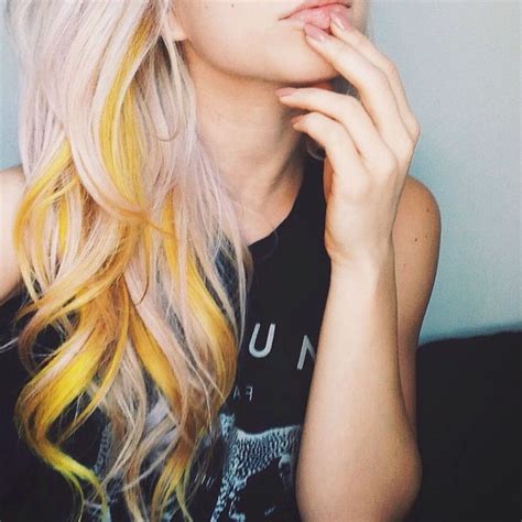 101 Real Girls Who Dare To Rock Rainbow Hair Yellow Blonde Hair Yellow