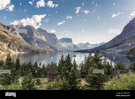 View Of Wild Goose Island In St Mary Lake In Glacier National Park