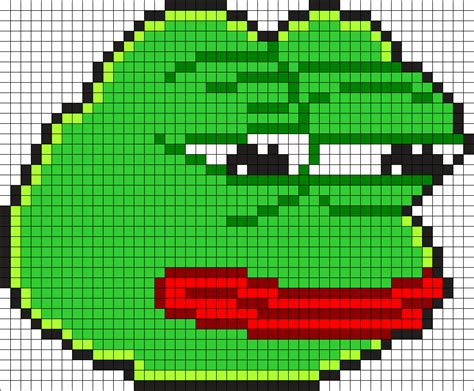 Pepe The Frog Kandi Pattern Pixel Art Minecraft Pixel Art Cross