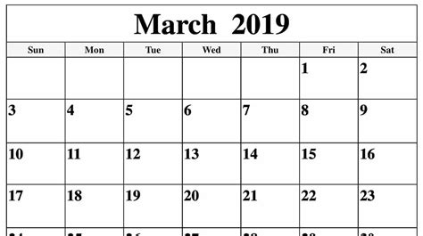 Free March Printable Calendar Calendar Templates