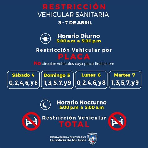 Excepciones a la medida temporal de restricción vehicular Policía de Costa Rica redoblará esfuerzos para hacer ...