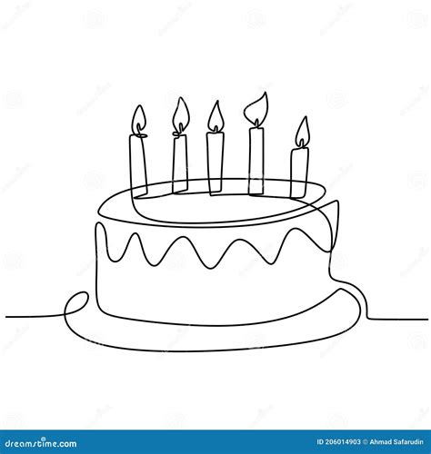 Continuous Line Drawing Cake Stock Illustrations 475 Continuous Line