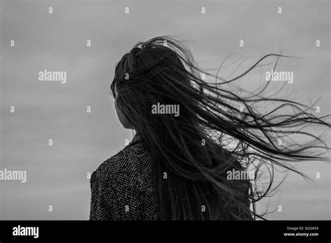 Long Grey Hair Wind Black And White Stock Photos Images Alamy