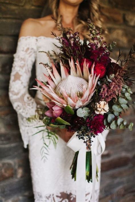 30 Wedding Bouquets With King Proteas