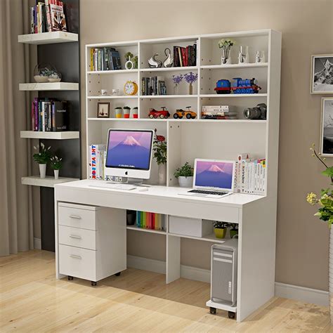Furinno econ multipurpose home office computer writing desk, french oak grey. Computer desk with a simple modern desktop bookcase desk ...