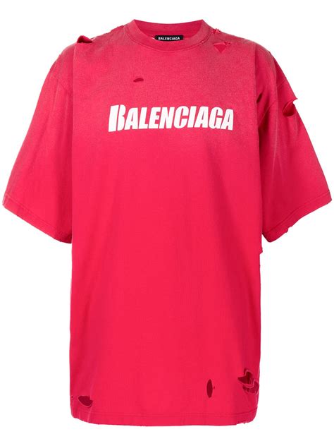 Balenciaga Ripped Oversize Logo T Shirt Farfetch