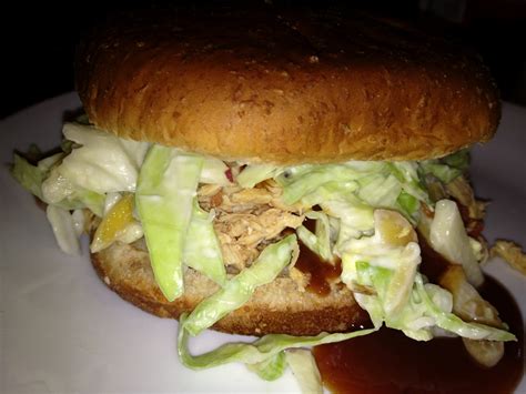 Only 5 ingredients + a couple seasonings. Eat Like a Diabetic: Healthy Slow Cooker BBQ Chicken and Coleslaw Sandwiches