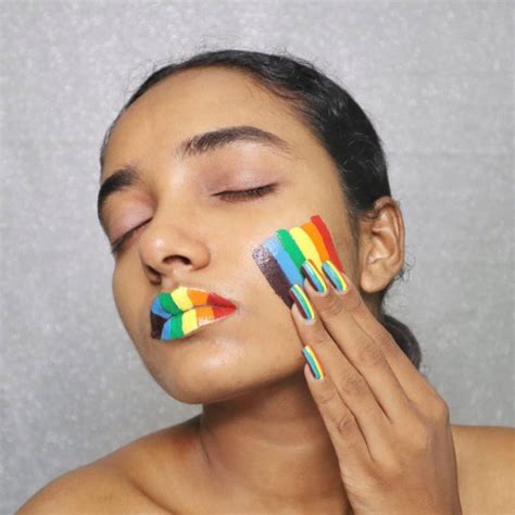 32 Pride Makeup Looks — Rainbow On Face Lips